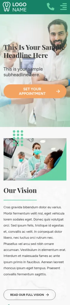 Сборка 7 стоматологических шаблонов WordPress, из Figma в Elementor — 170 часов, 30 дней — Template 5 (mobile)